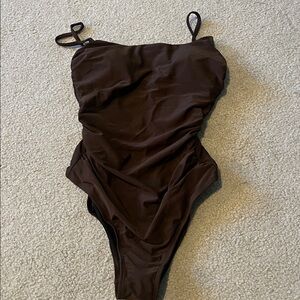 Brown One-Piece Swimsuit